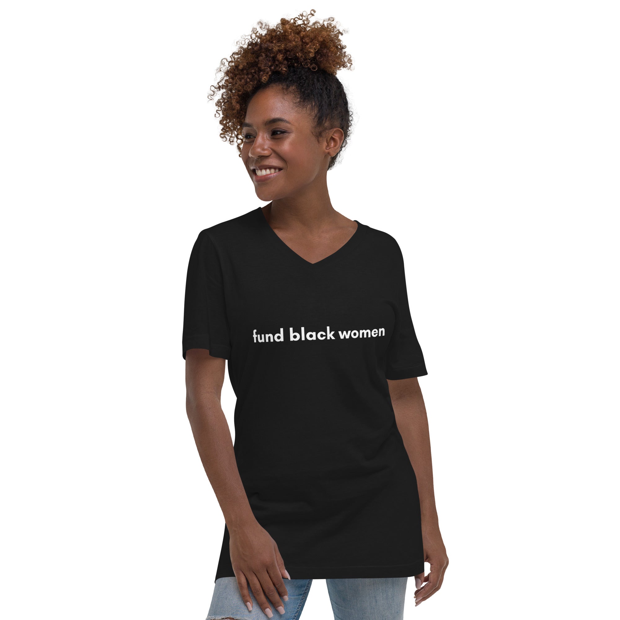 Fund Black Women V-Neck T-Shirt