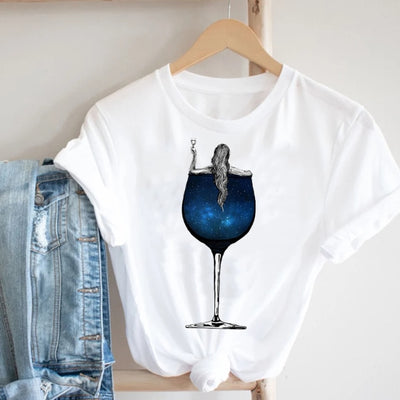 Wine Lady Short Sleeve T-shirt - Womanish Experience
