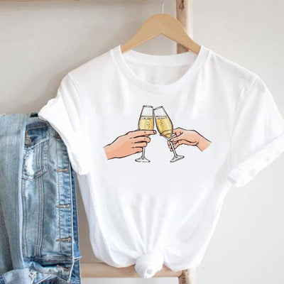 Wine Lady Short Sleeve T-shirt - Womanish Experience
